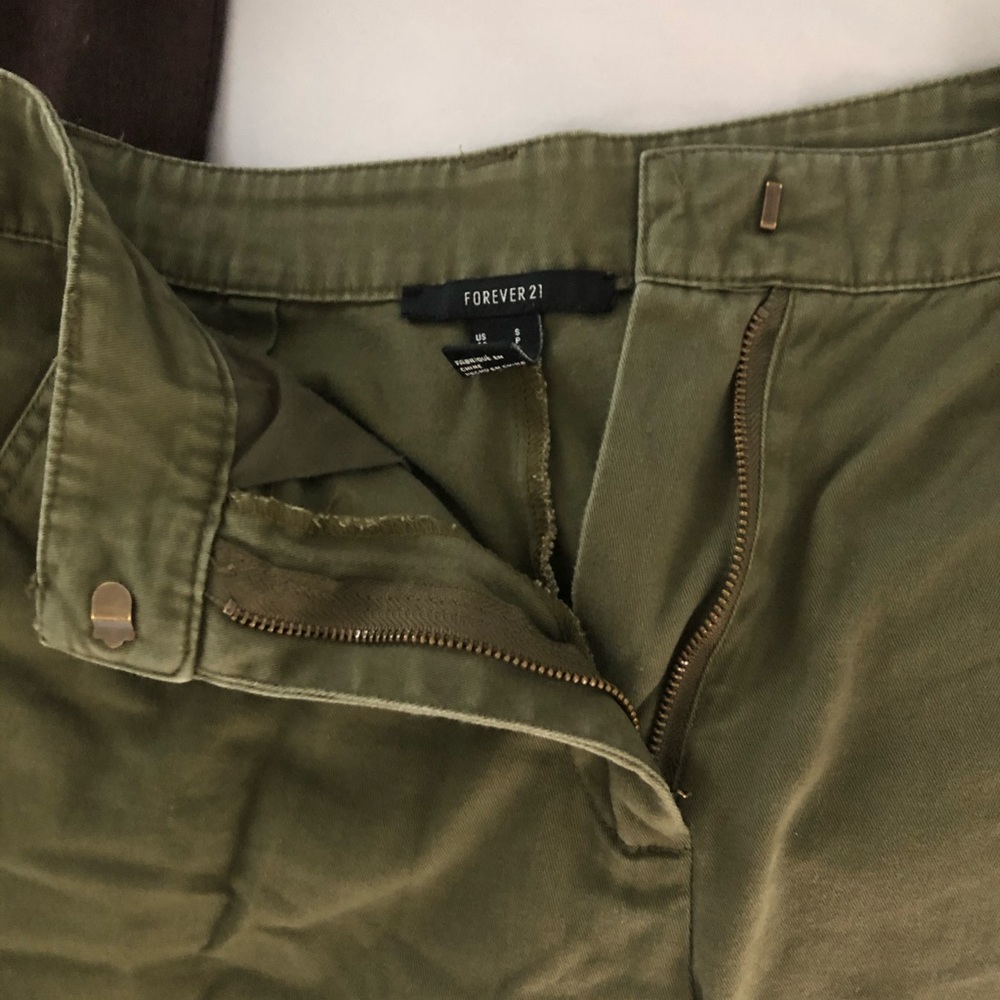 forest green cotton pants